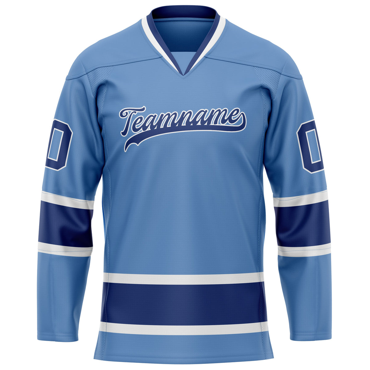 Custom Light Blue Navy Solid Colour Hockey Jersey