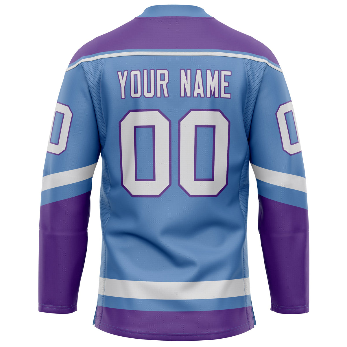 Custom Light Blue Purple Solid Colour Hockey Jersey