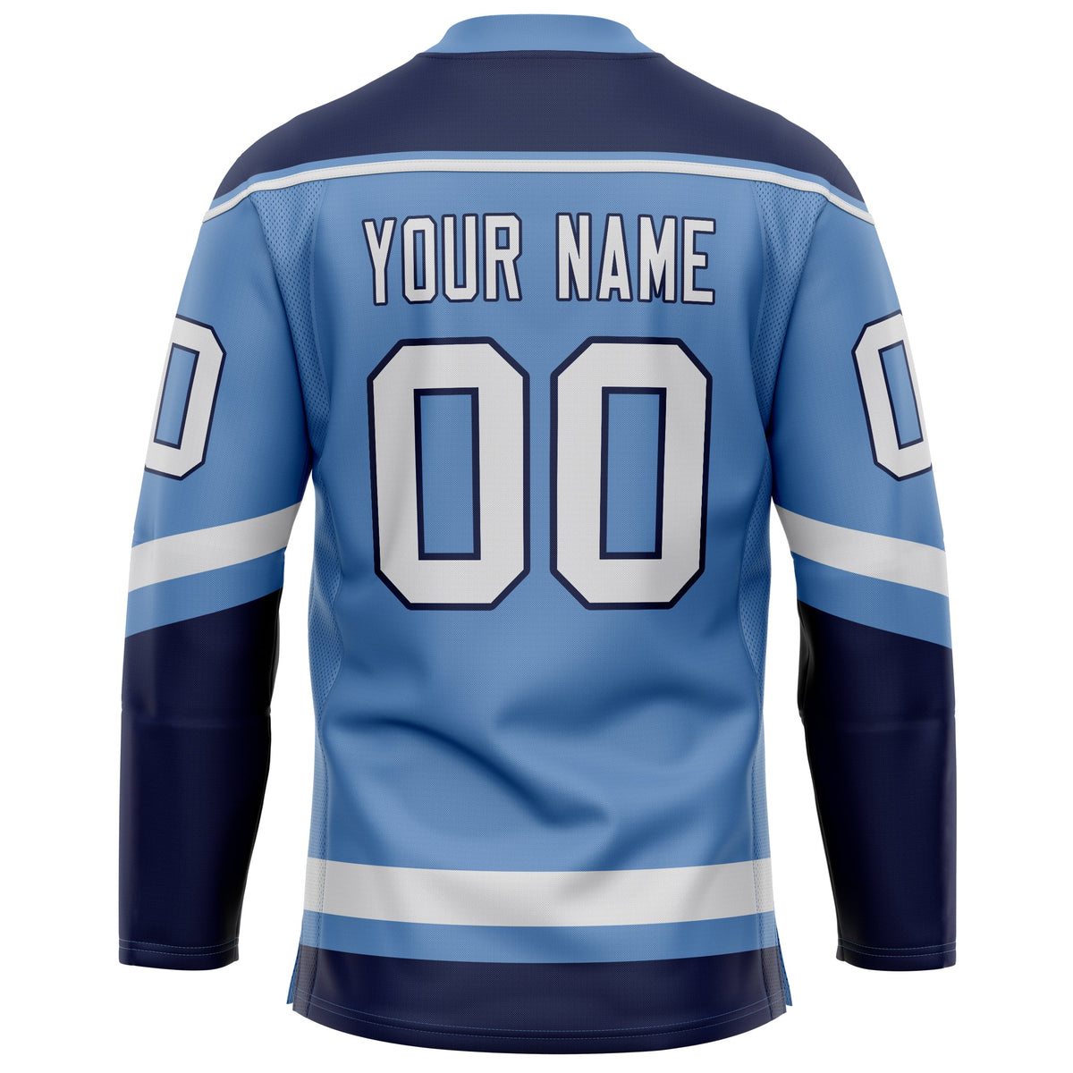 Custom Light Blue Navy Solid Colour Hockey Jersey