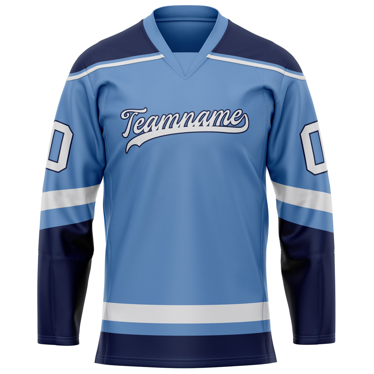 Custom Light Blue Navy Solid Colour Hockey Jersey