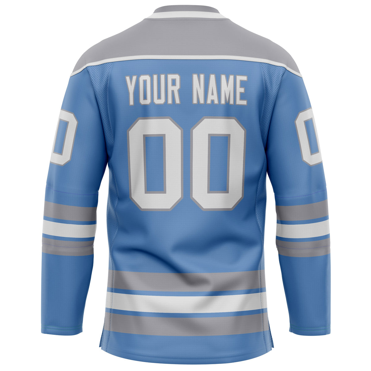 Custom Light Blue Gray Solid Colour Hockey Jersey