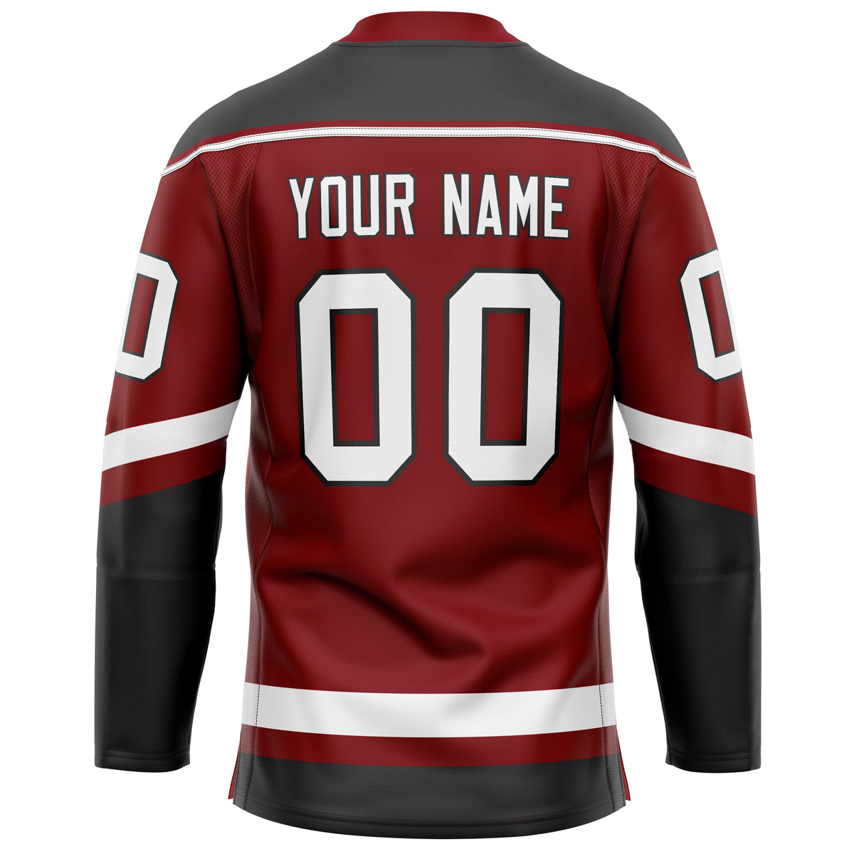 Custom Maroon Black Solid Colour Hockey Jersey