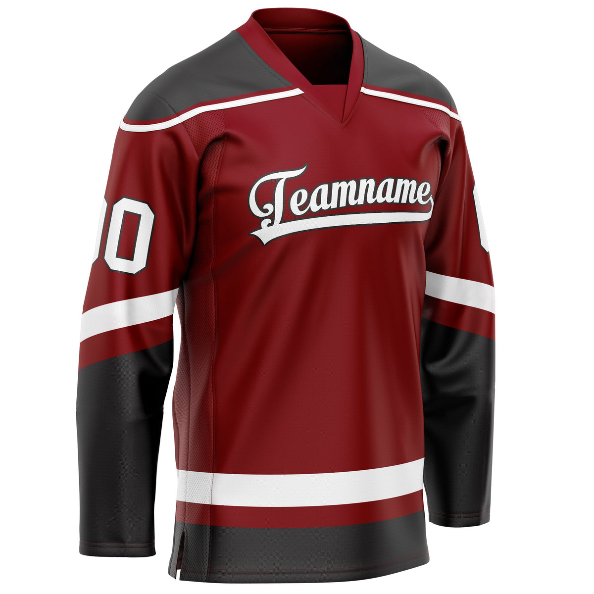 Custom Maroon Black Solid Colour Hockey Jersey