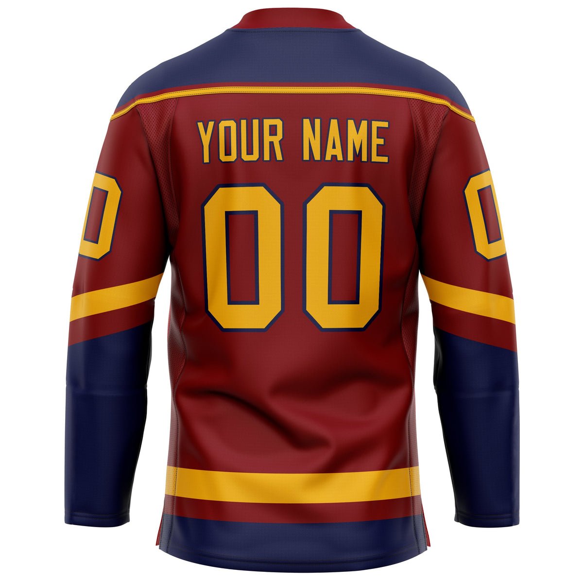 Custom Maroon Navy Solid Colour Hockey Jersey