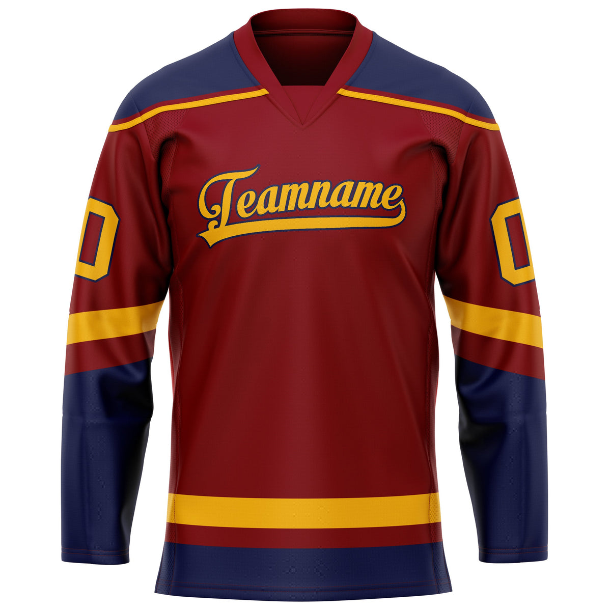 Custom Maroon Navy Solid Colour Hockey Jersey