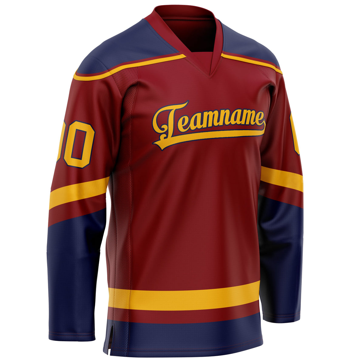 Custom Maroon Navy Solid Colour Hockey Jersey