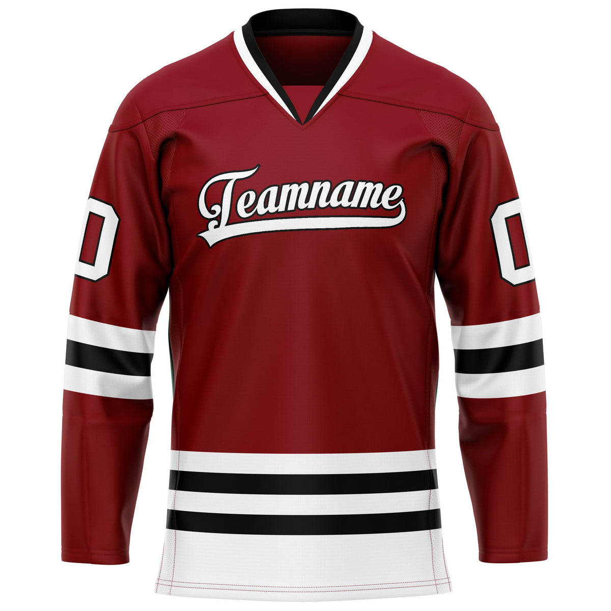 Custom Maroon White Solid Colour Hockey Jersey