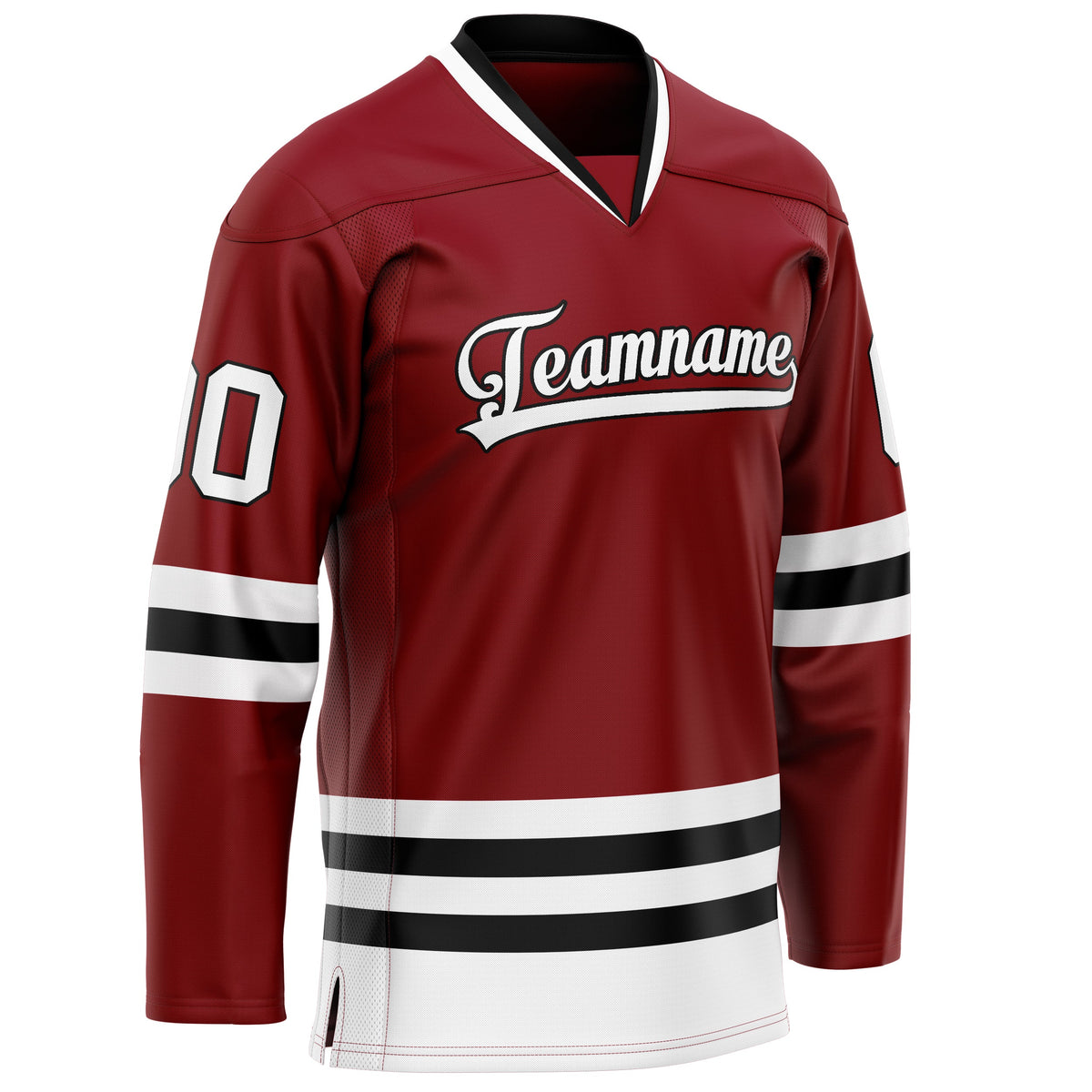 Custom Maroon White Solid Colour Hockey Jersey