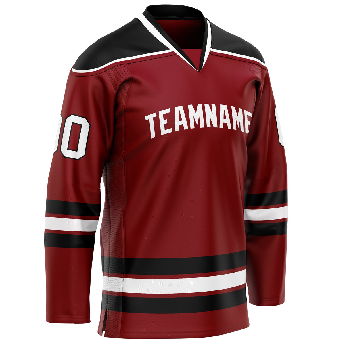 Custom Maroon Black Solid Colour Hockey Jersey