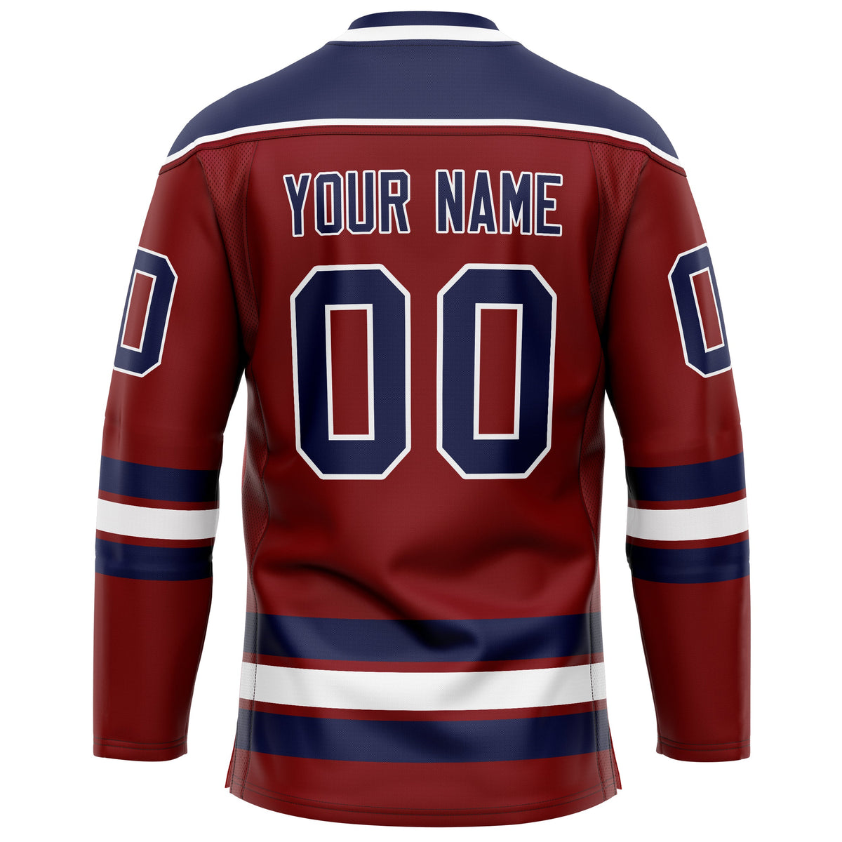 Custom Maroon Navy Solid Colour Hockey Jersey