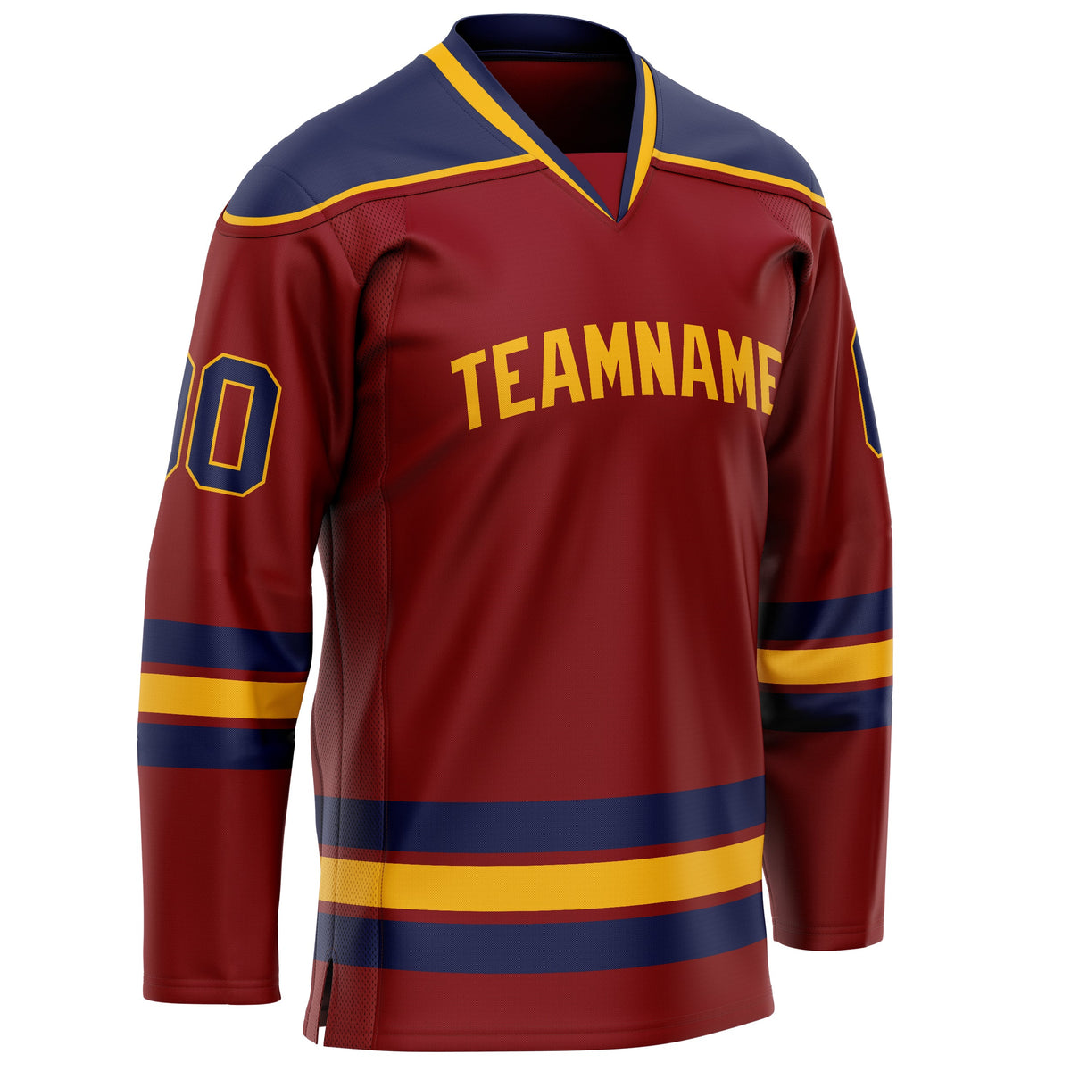 Custom Maroon Navy Solid Colour Hockey Jersey