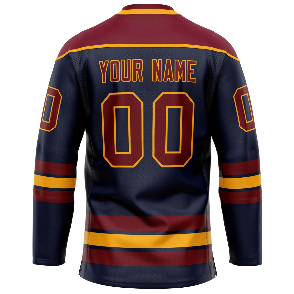 Custom Navy Crimson Solid Colour Hockey Jersey