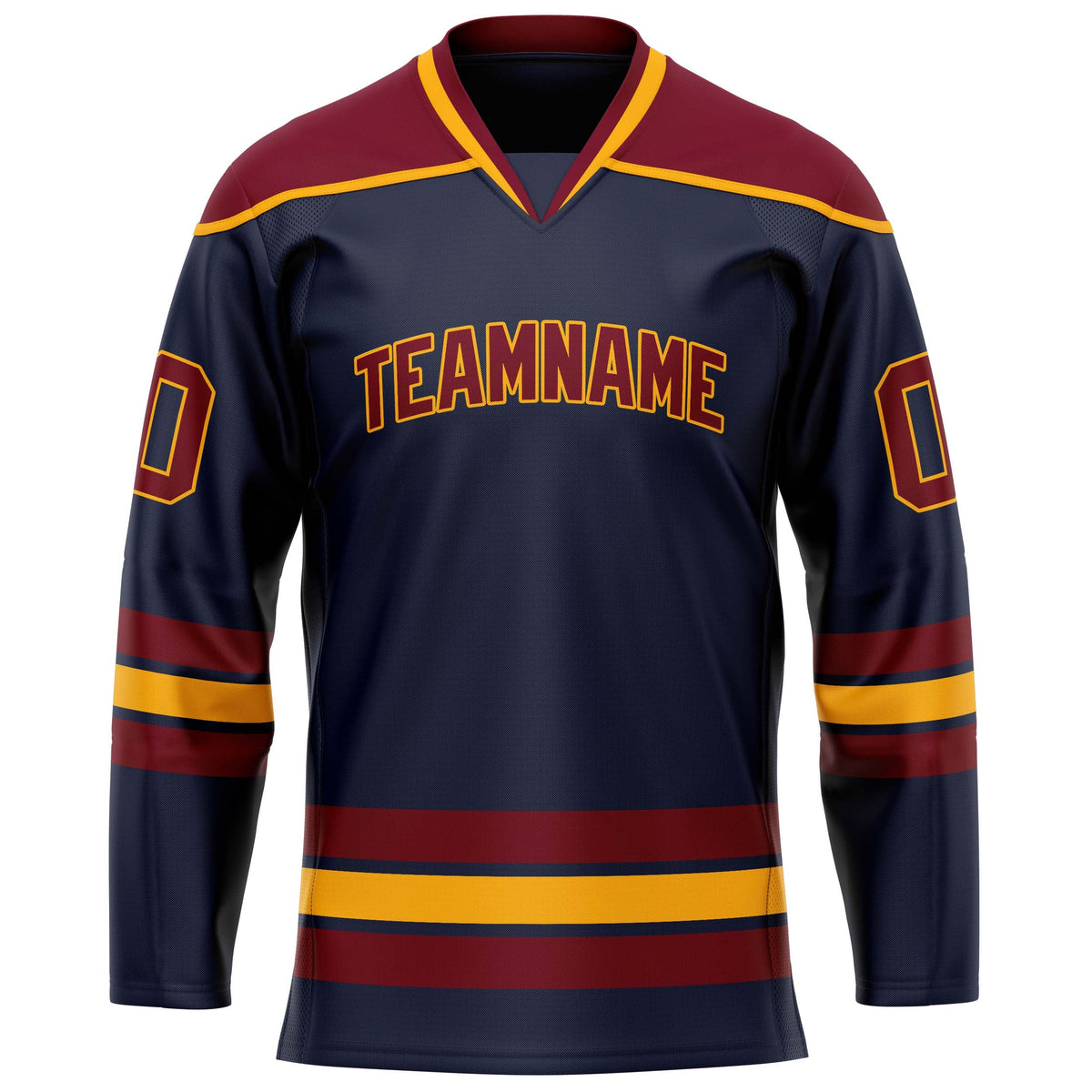 Custom Navy Crimson Solid Colour Hockey Jersey