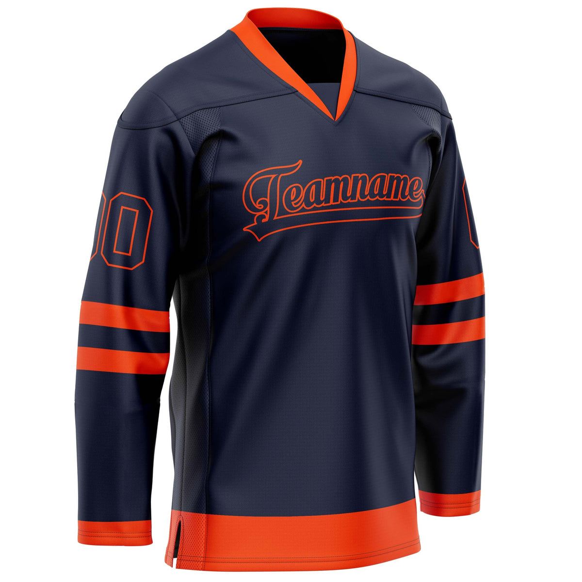 Custom Navy Red Solid Colour Hockey Jersey