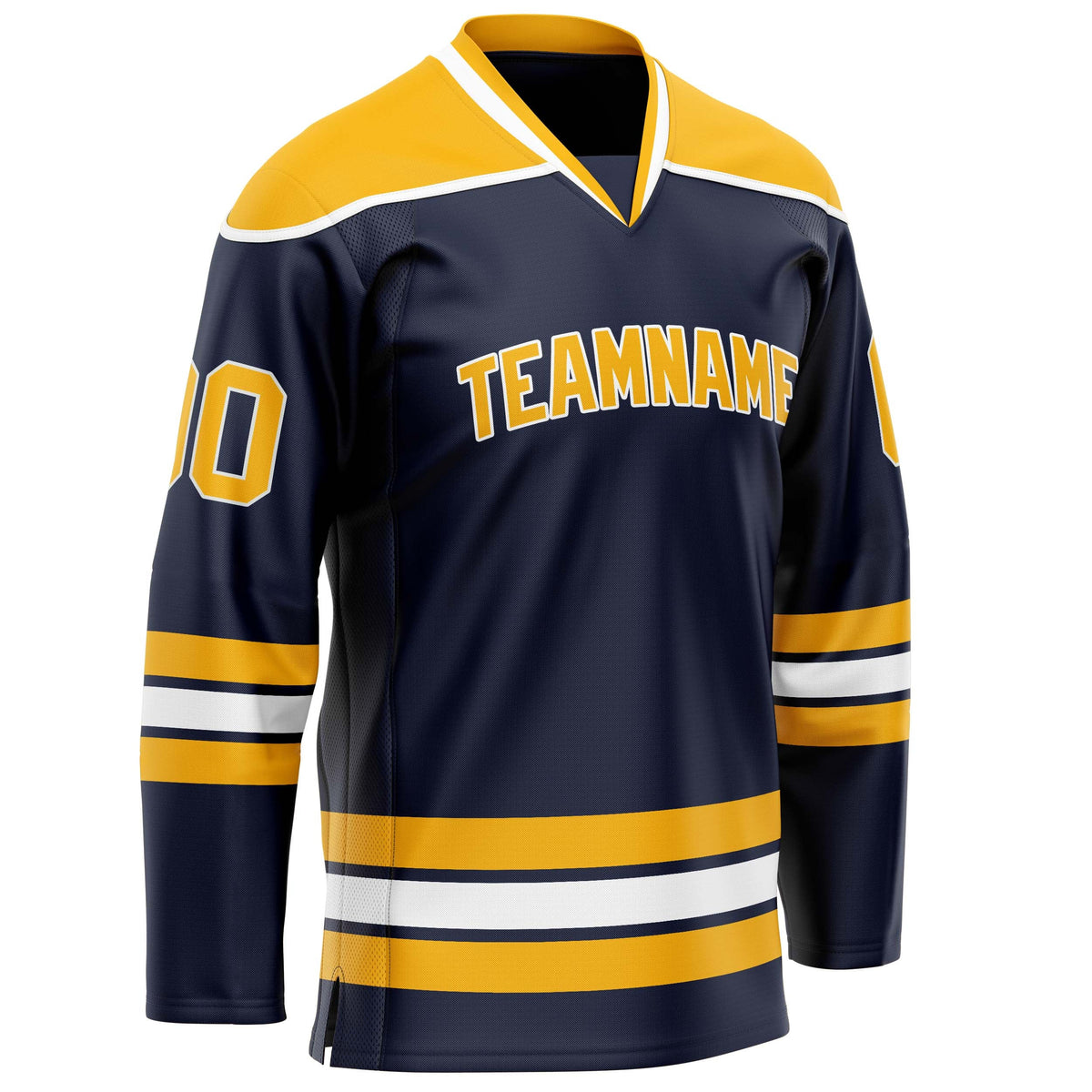 Custom Navy Gold Solid Colour Hockey Jersey