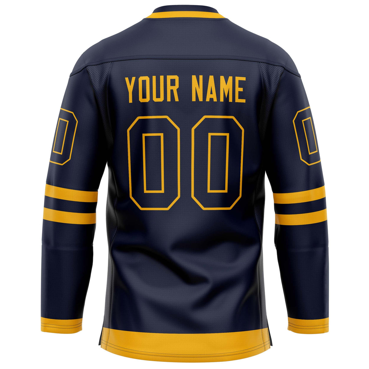 Custom Navy Gold Solid Colour Hockey Jersey