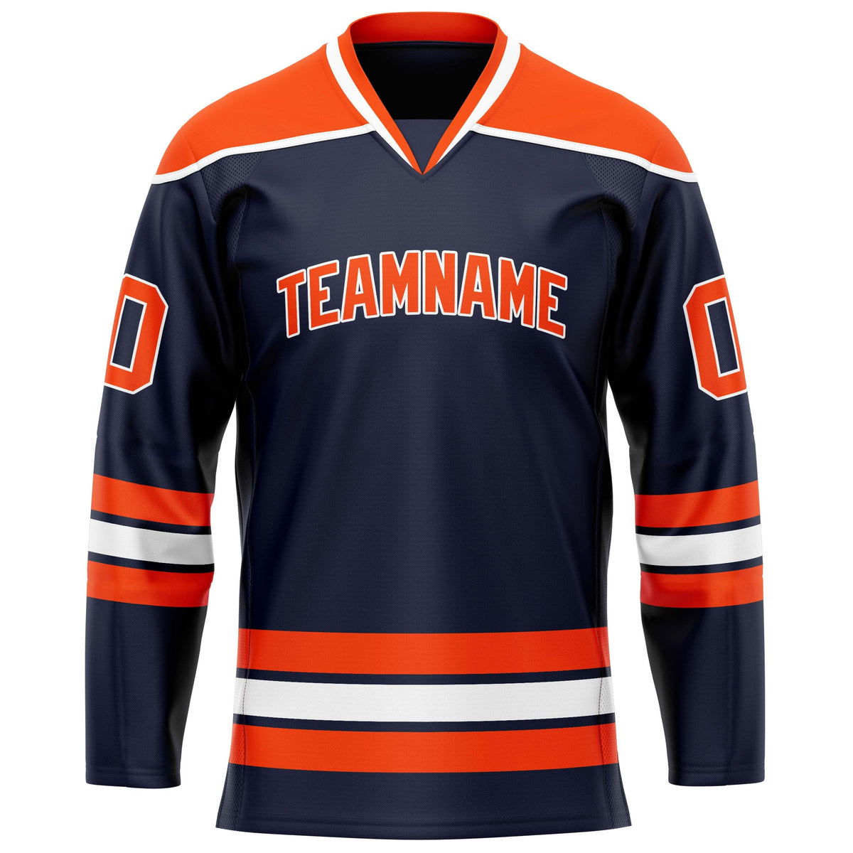 Custom Navy Red Solid Colour Hockey Jersey