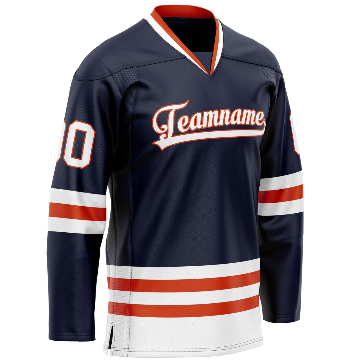 Custom Navy White Solid Colour Hockey Jersey