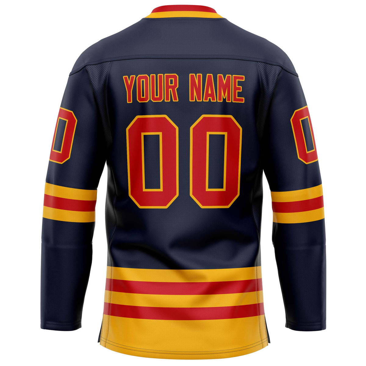 Custom Navy Red Solid Colour Hockey Jersey