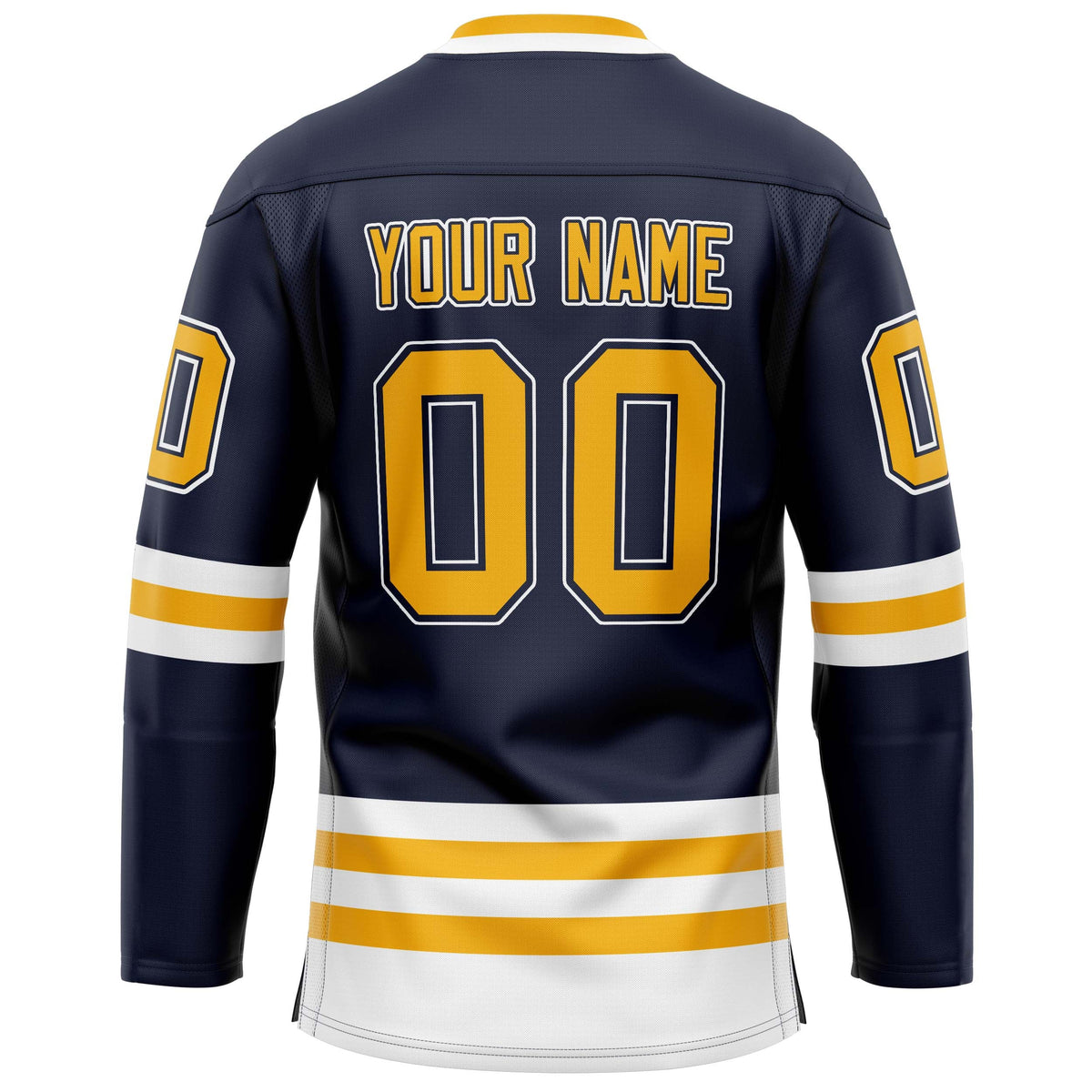 Custom Navy Gold Solid Colour Hockey Jersey