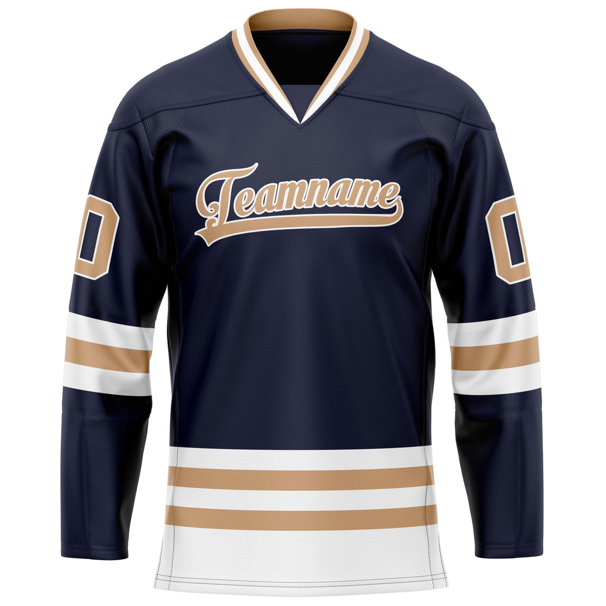 Custom Navy Brown Solid Colour Hockey Jersey