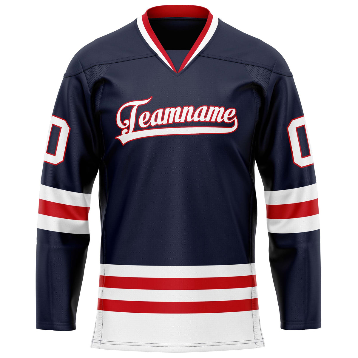 Custom Navy White Solid Colour Hockey Jersey