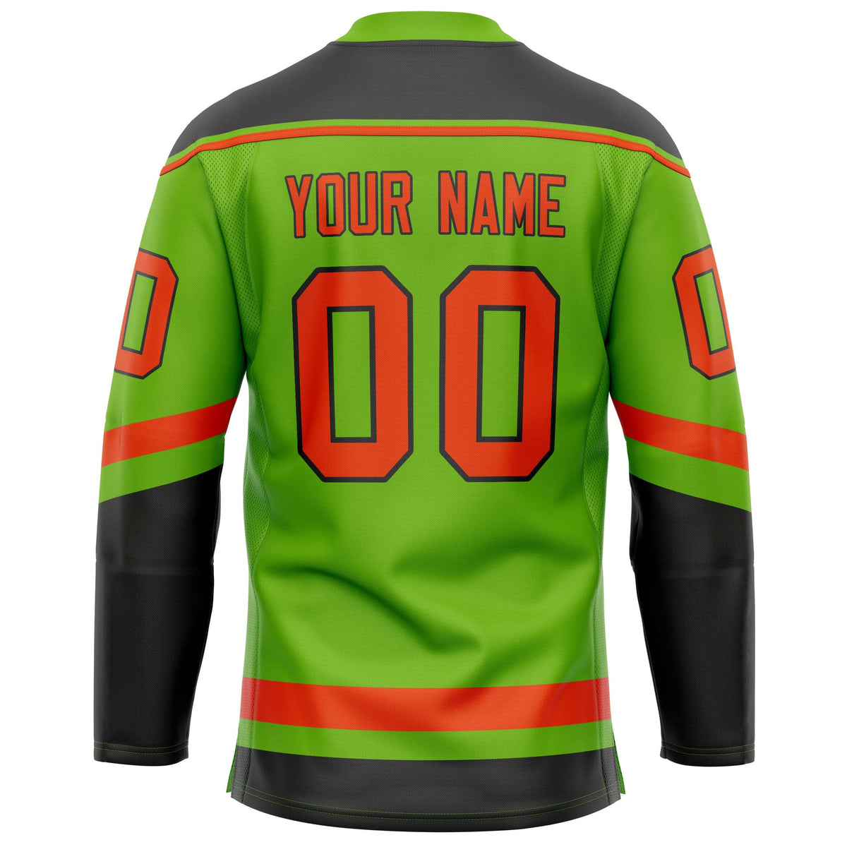 Custom Neon Green Red Solid Colour Hockey Jersey