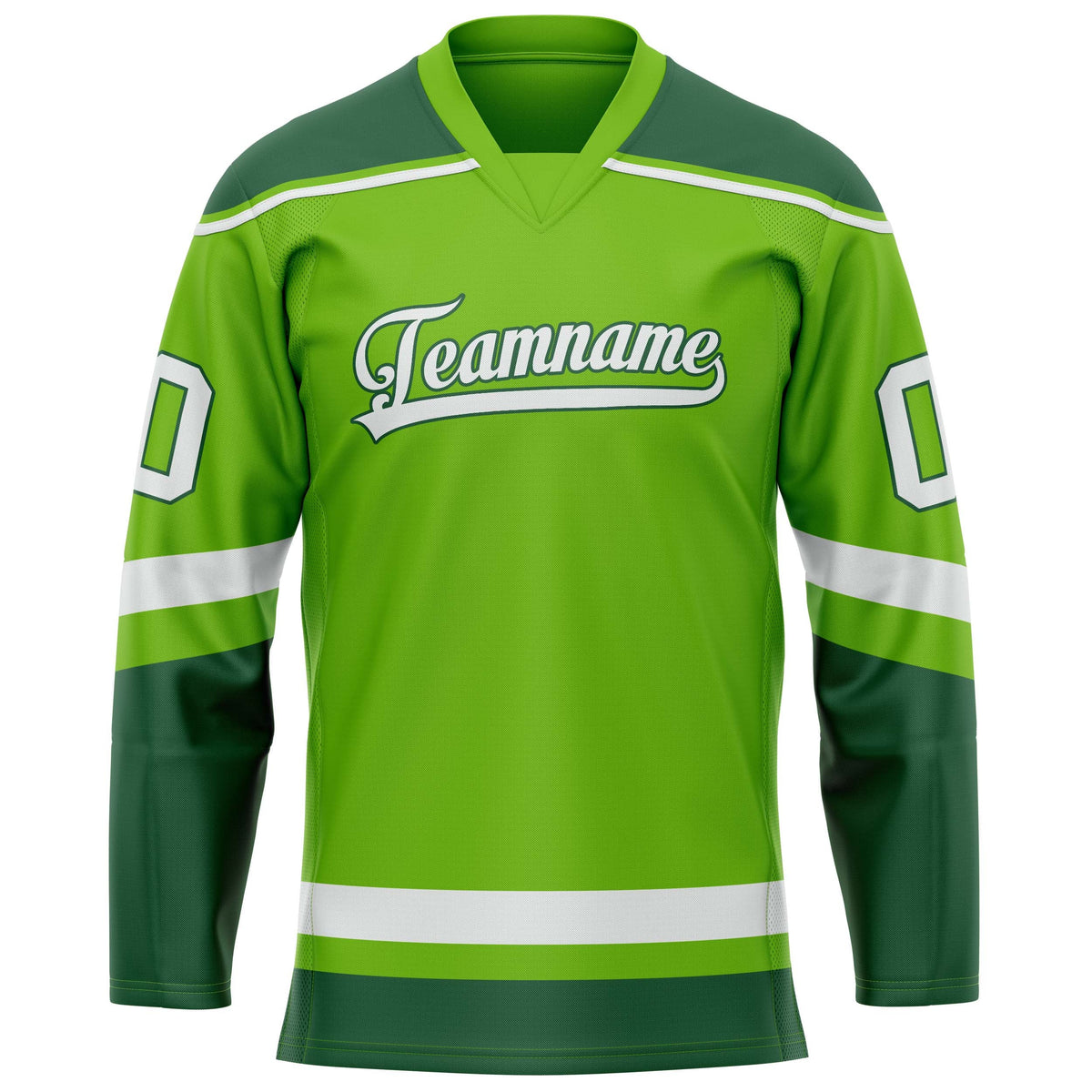 Custom Neon Green Kelly Green Solid Colour Hockey Jersey