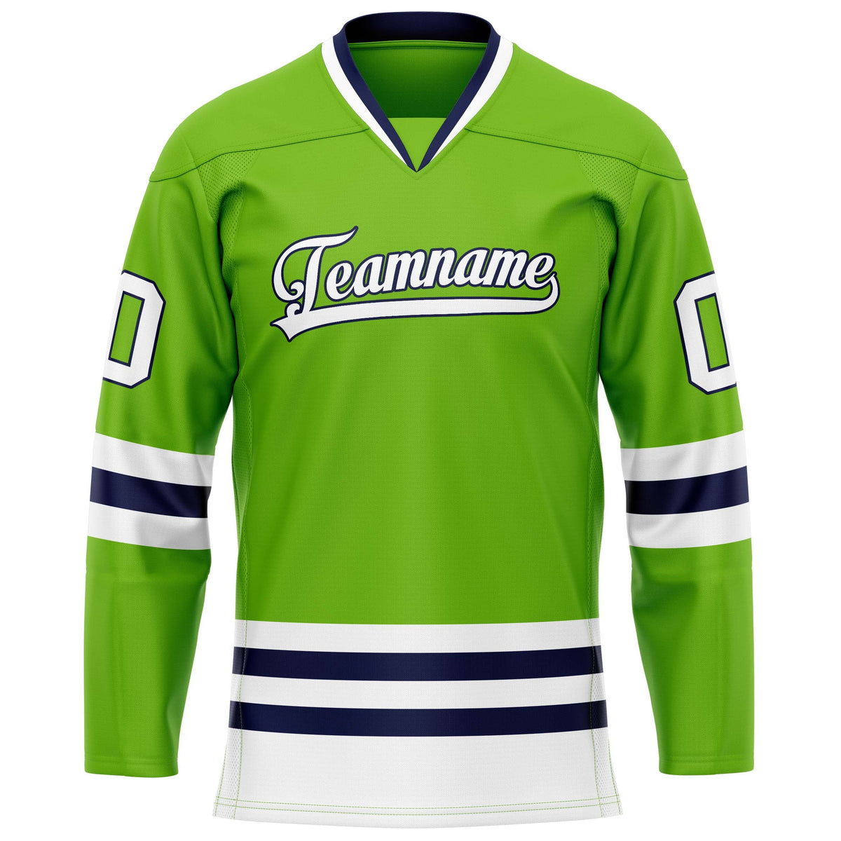 Custom Neon Green White Solid Colour Hockey Jersey