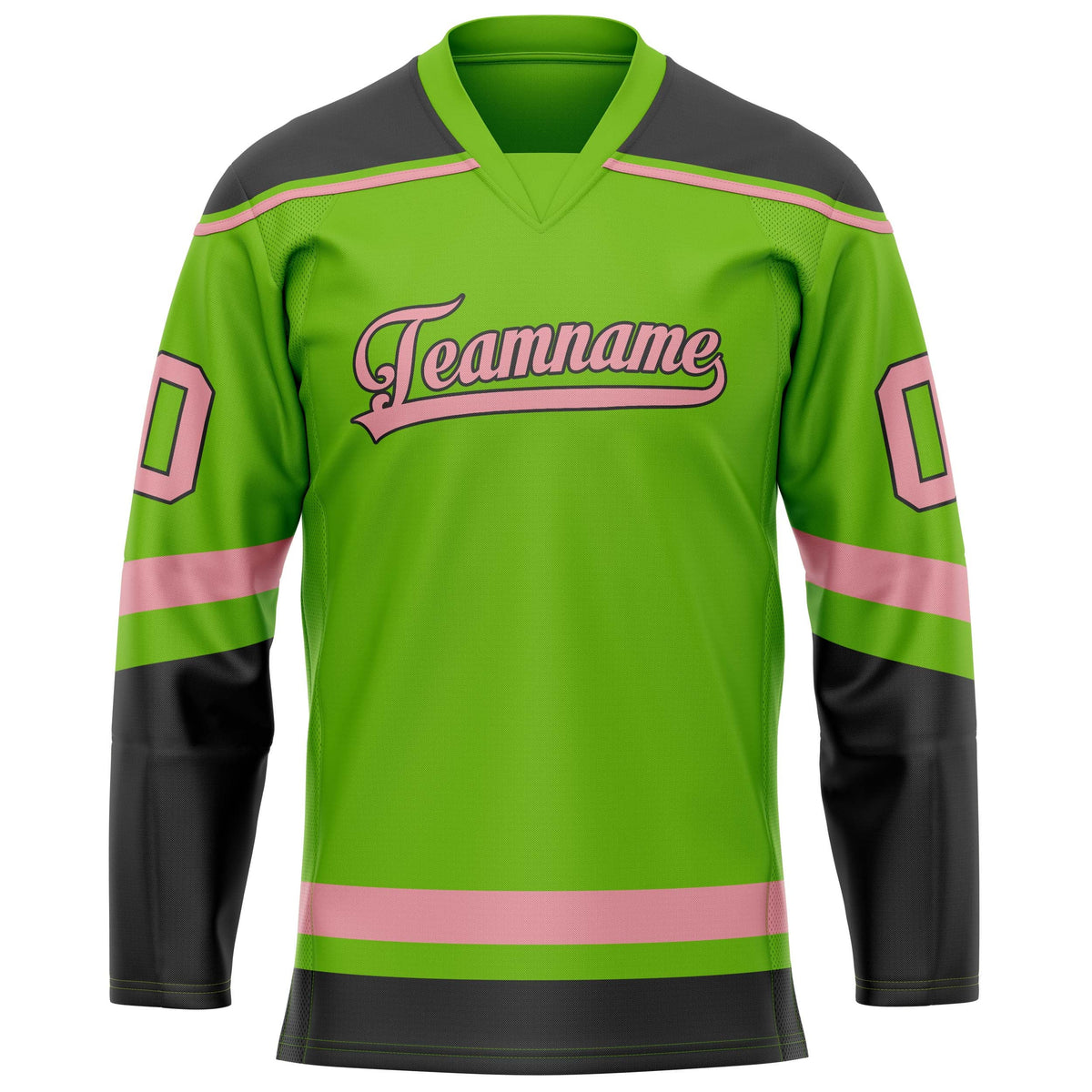 Custom Neon Green Pink Solid Colour Hockey Jersey