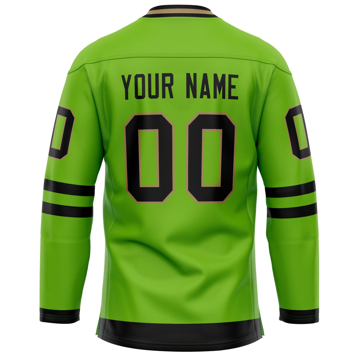 Custom Neon Green Black Solid Colour Hockey Jersey