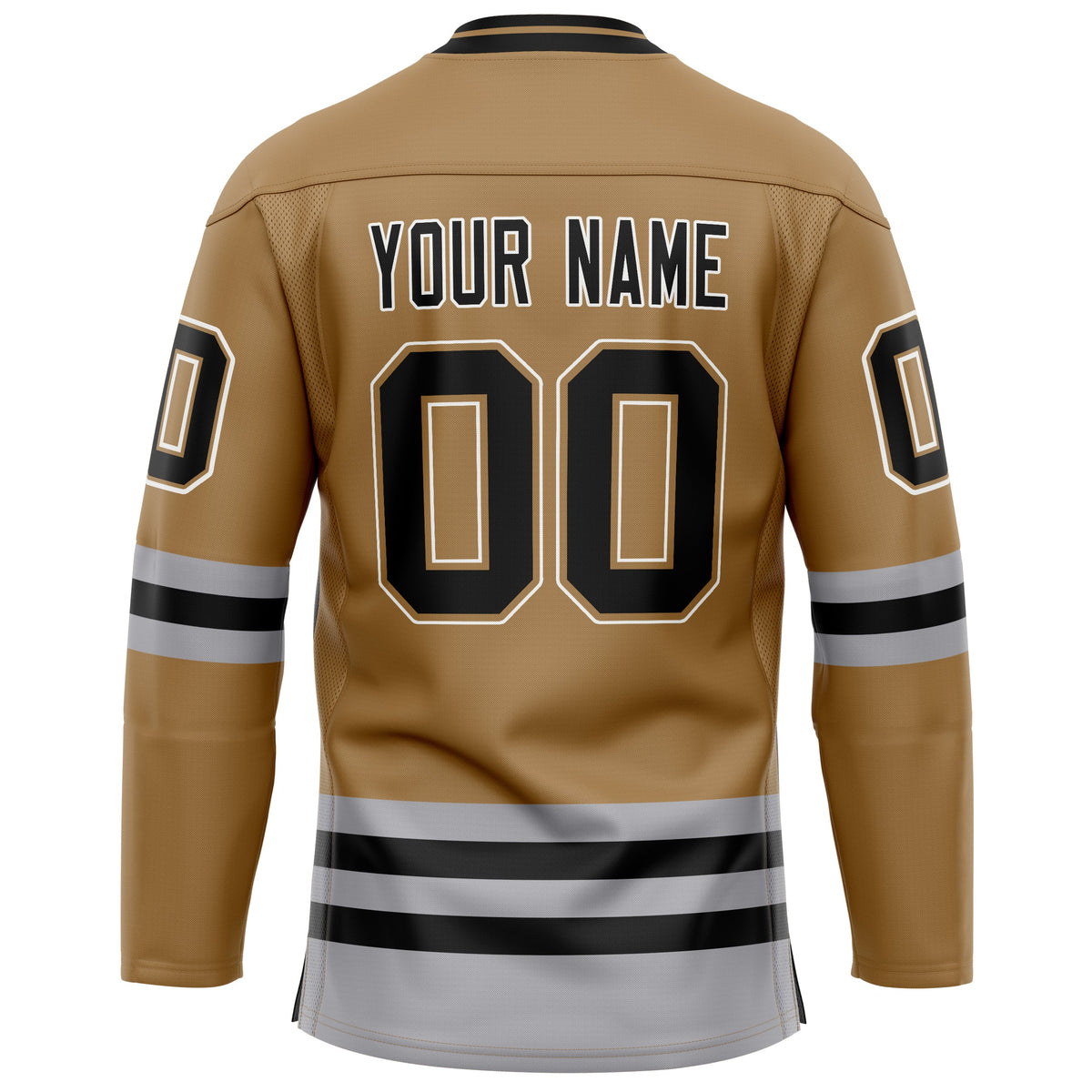 Custom Old Gold Gray Solid Colour Hockey Jersey