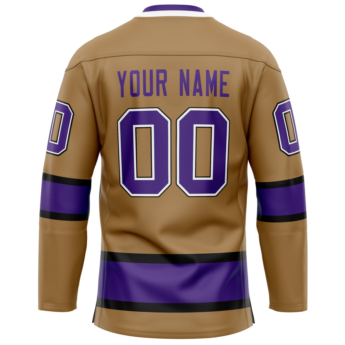 Custom Old Gold Purple Solid Colour Hockey Jersey