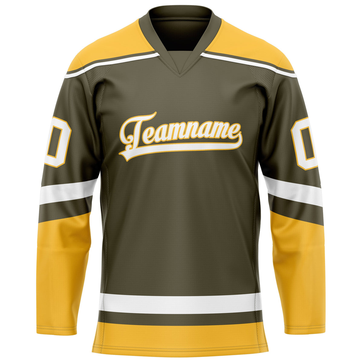 Custom Olive Gold Solid Colour Hockey Jersey