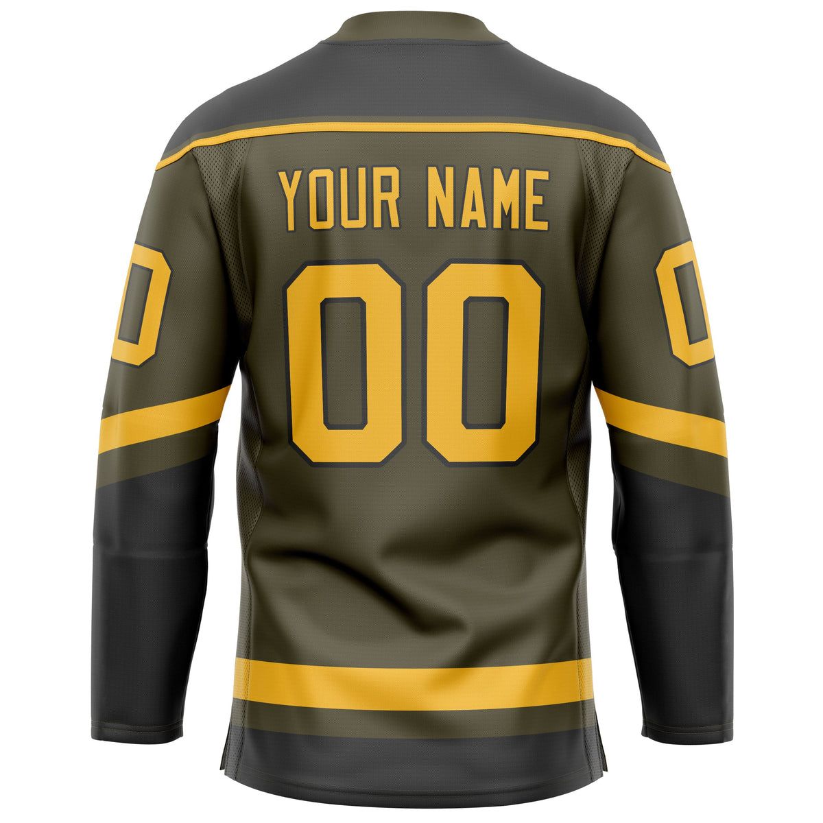 Custom Olive Gold Solid Colour Hockey Jersey