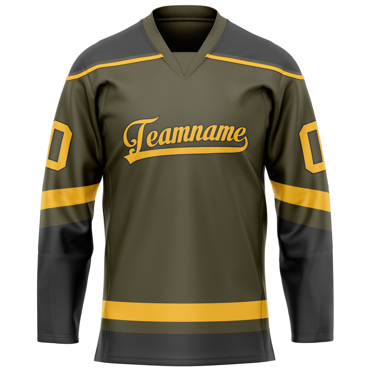 Custom Olive Gold Solid Colour Hockey Jersey