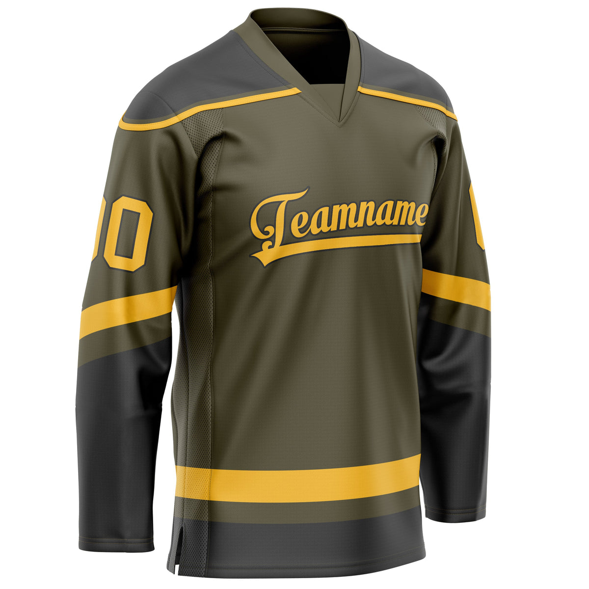 Custom Olive Gold Solid Colour Hockey Jersey