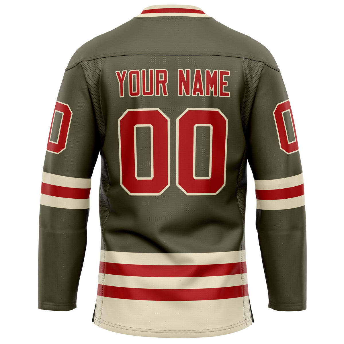 Custom Olive Red Solid Colour Hockey Jersey