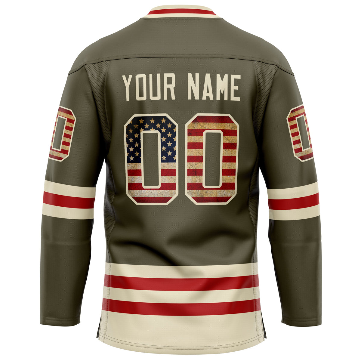 Custom Olive Cream Solid Colour Hockey Jersey