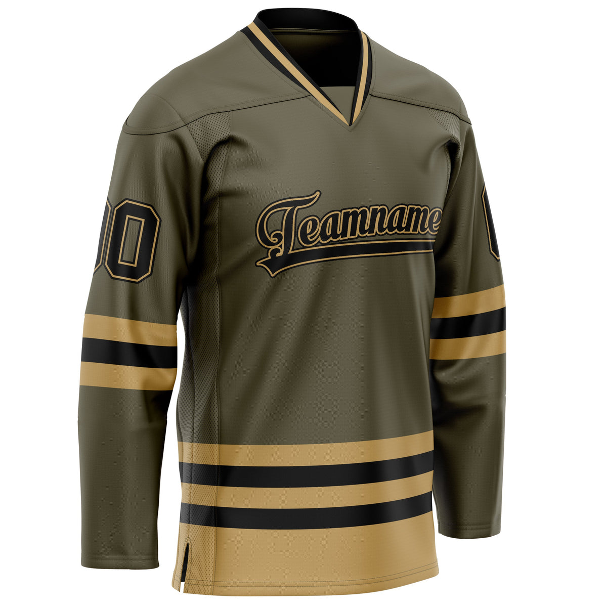 Custom Olive Black Solid Colour Hockey Jersey