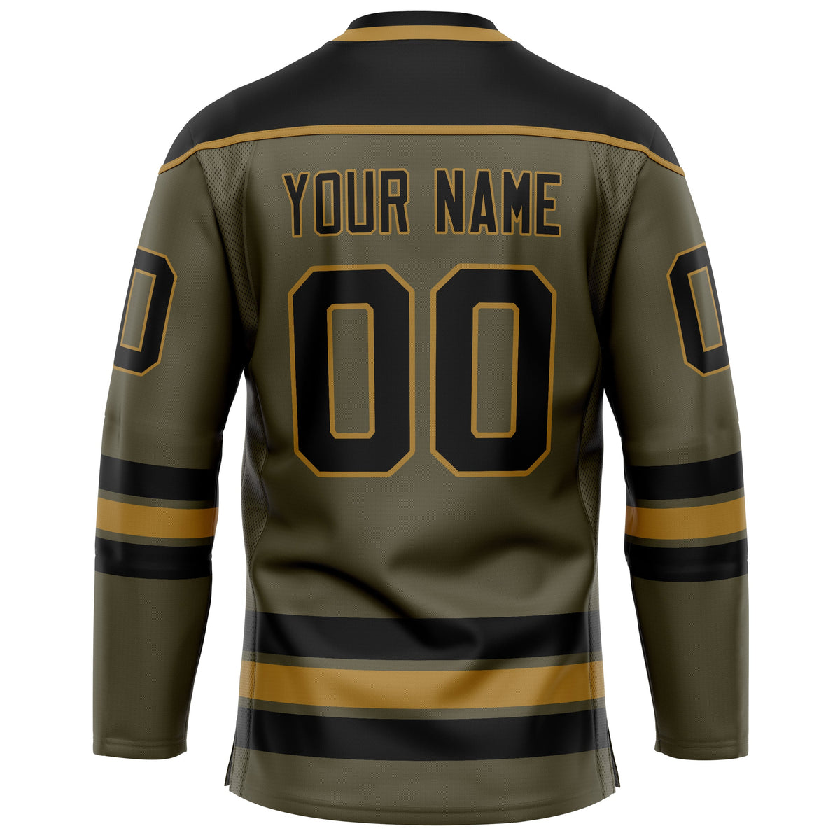 Custom Olive Black Solid Colour Hockey Jersey