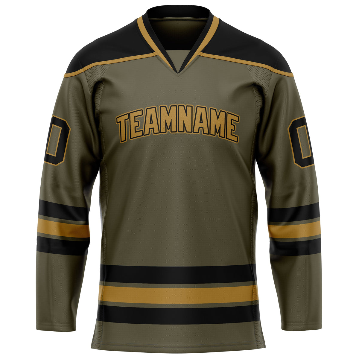 Custom Olive Black Solid Colour Hockey Jersey