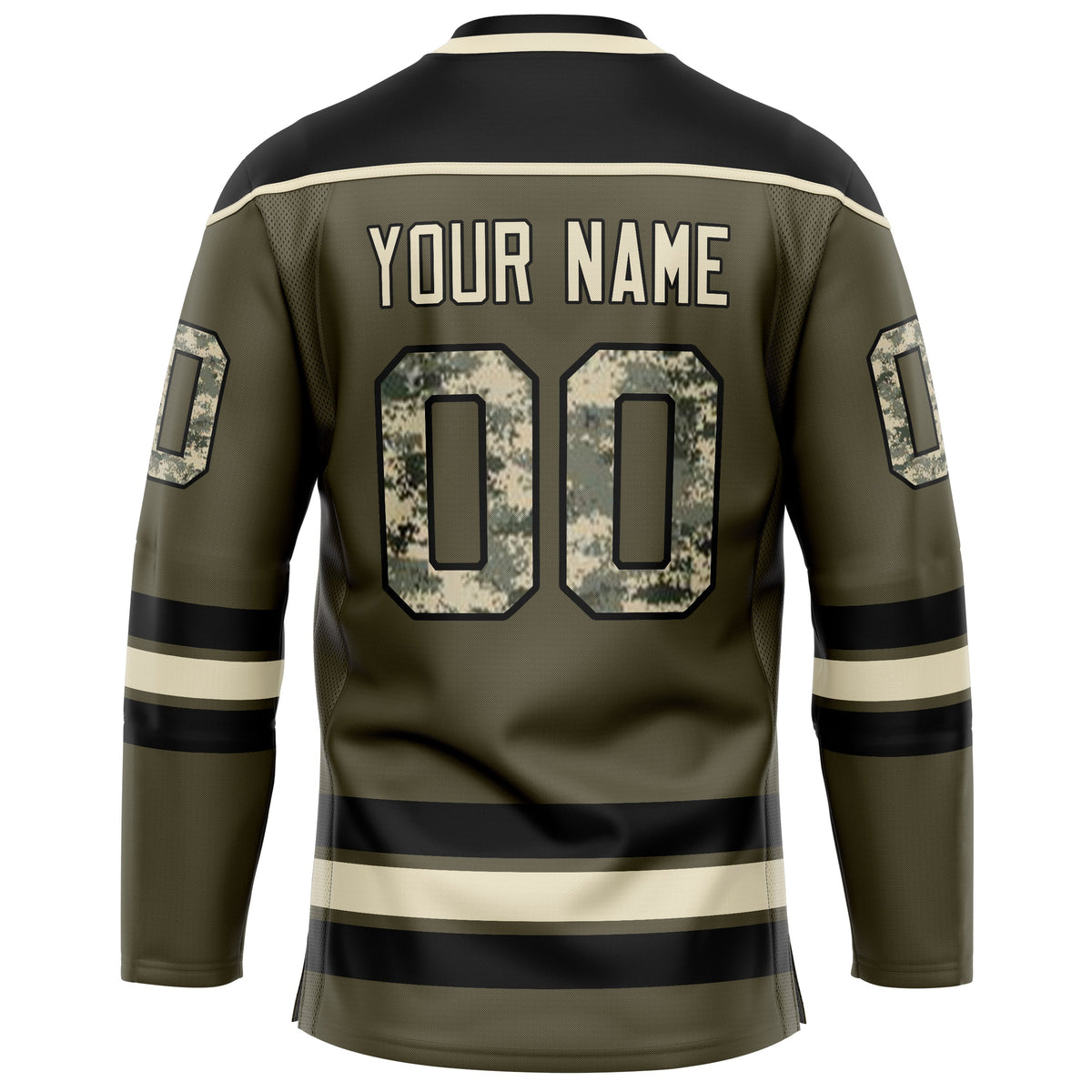 Custom Olive Black Solid Colour Hockey Jersey