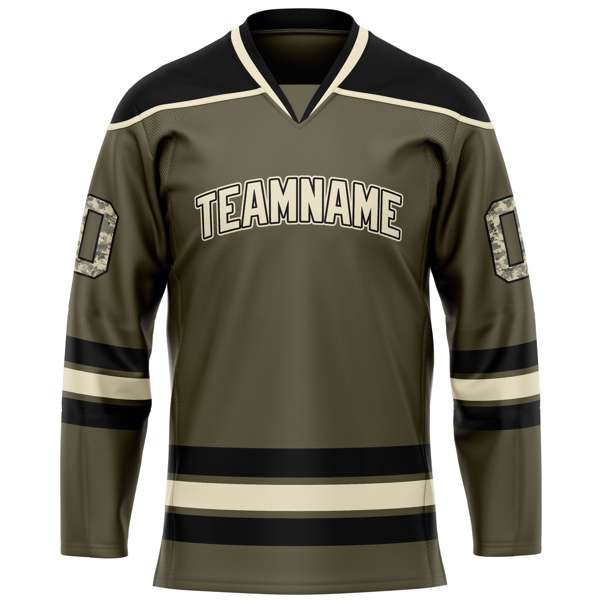 Custom Olive Black Solid Colour Hockey Jersey