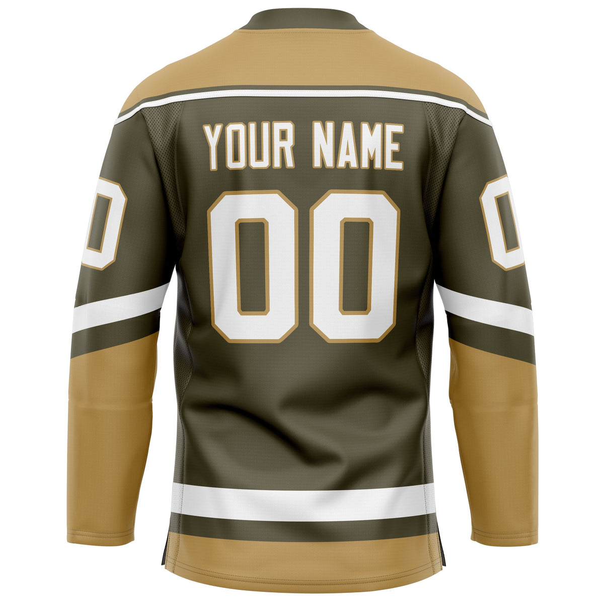 Custom Olive Old Gold Solid Colour Hockey Jersey