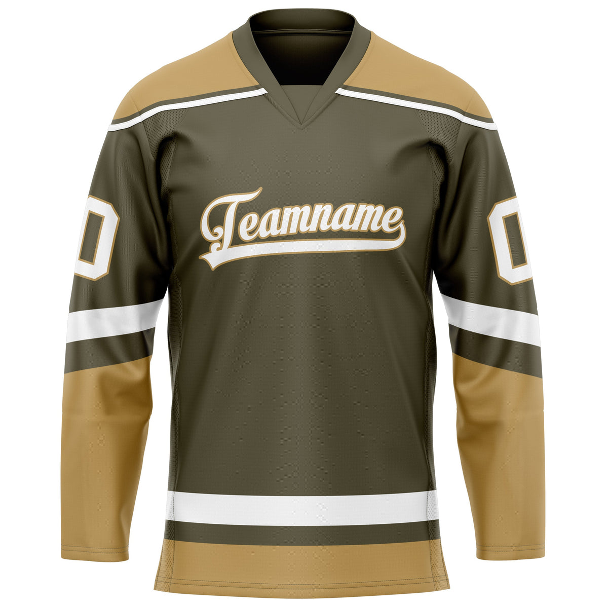 Custom Olive Old Gold Solid Colour Hockey Jersey