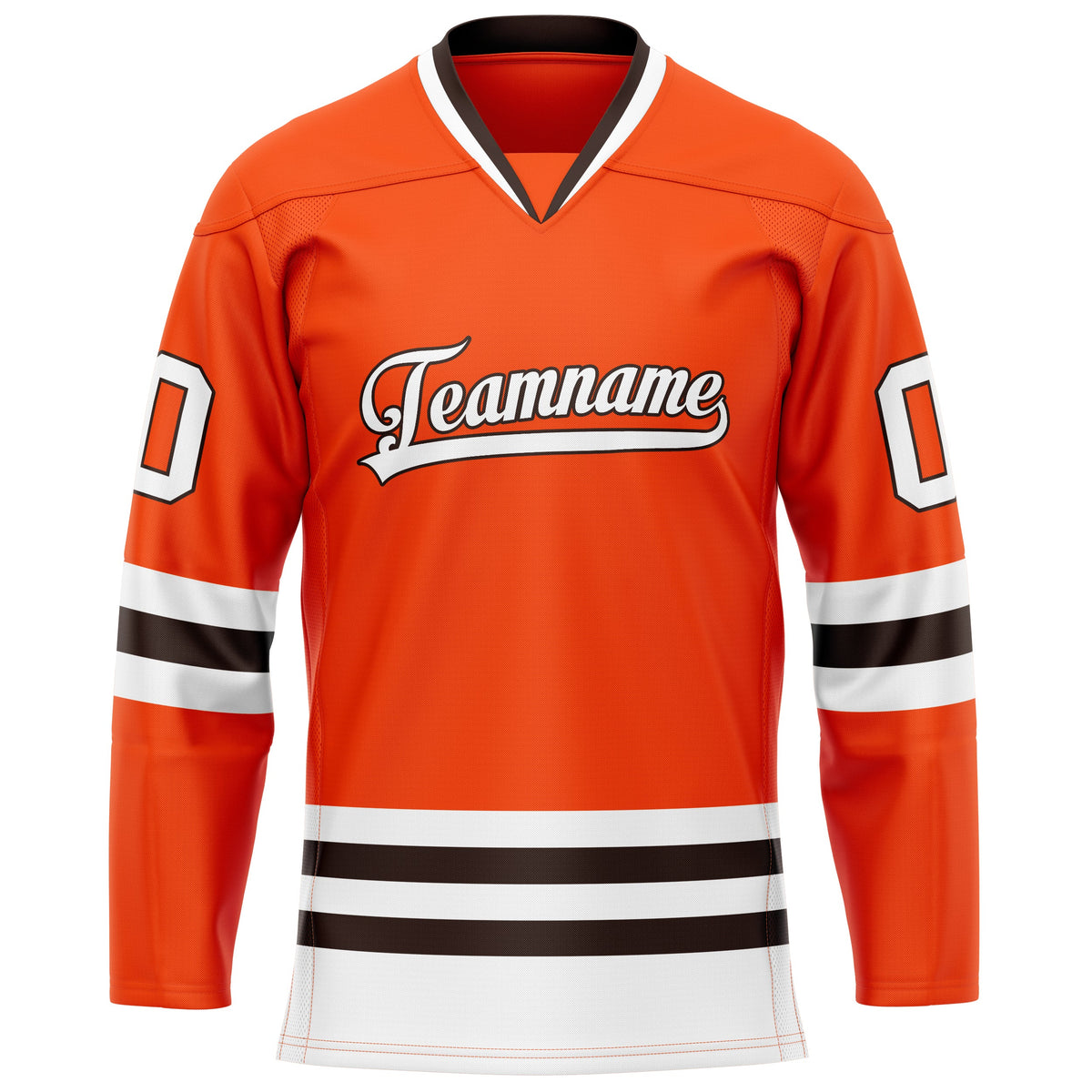 Custom Orange White Solid Colour Hockey Jersey