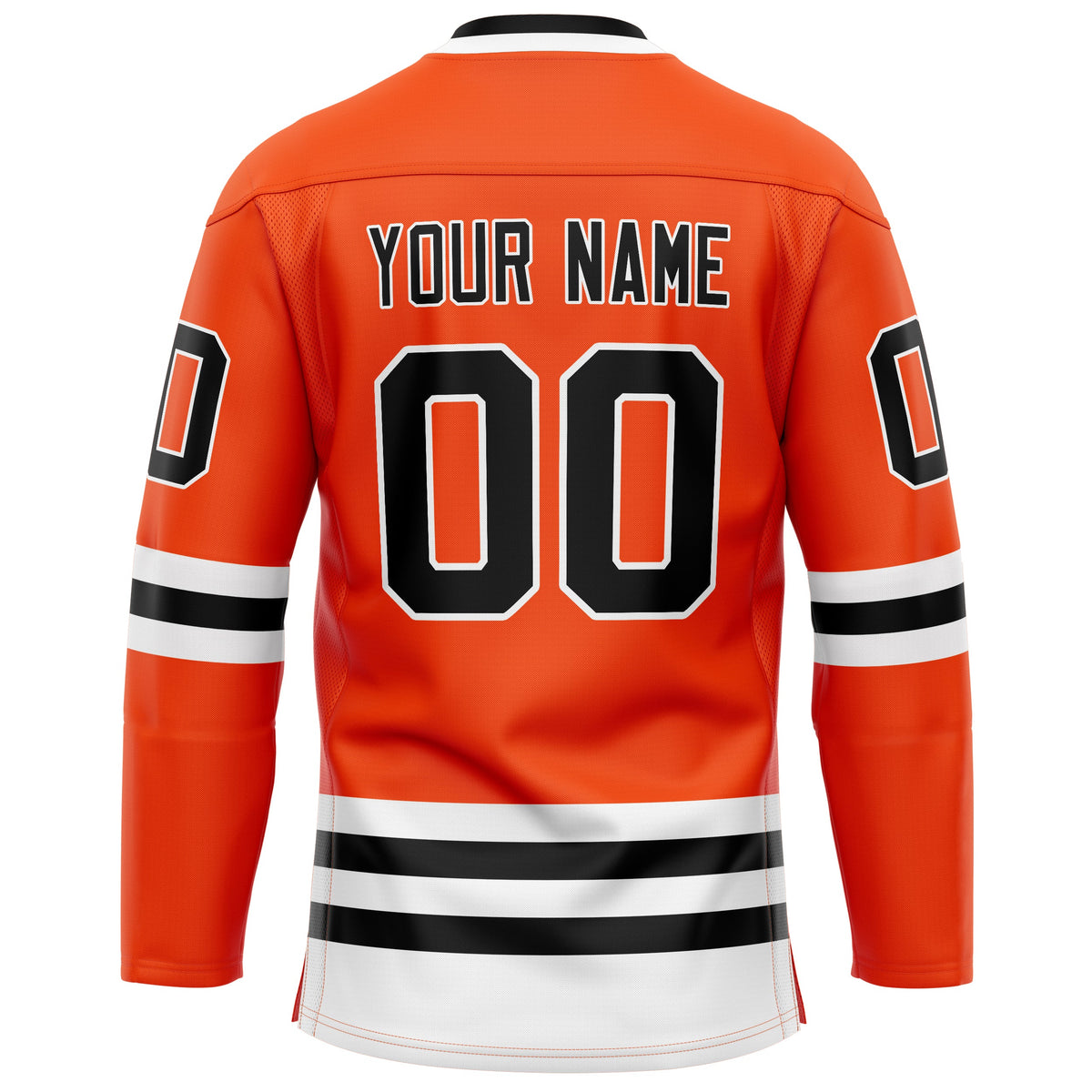 Custom Orange Black Solid Colour Hockey Jersey