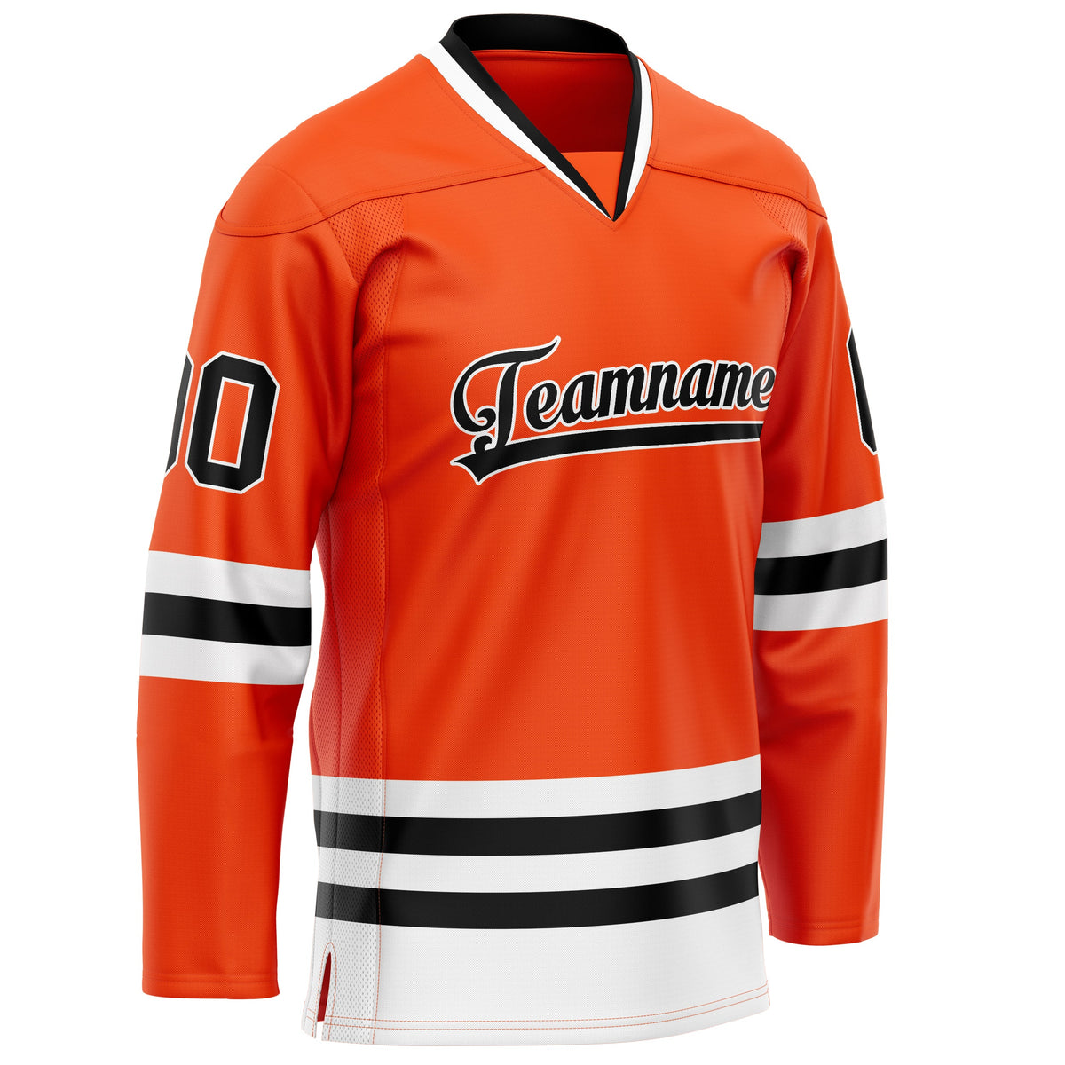 Custom Orange Black Solid Colour Hockey Jersey