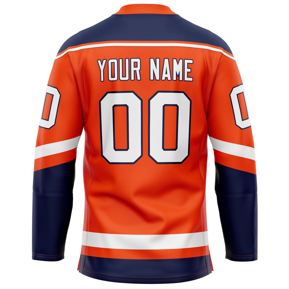 Custom Orange Navy Solid Colour Hockey Jersey